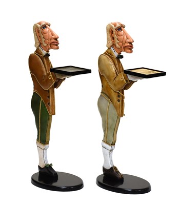 Lot 675 - A Pair of Leather Covered and Ceramic Waiters,...
