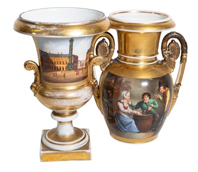 Lot 76 - A Paris Porcelain Urn, 19th century, of...