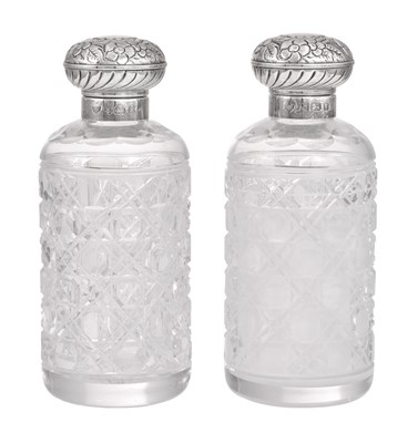 Lot 39 - A Pair of Elizabeth II Silver-Mounted Cut-Glass Scent-Bottles