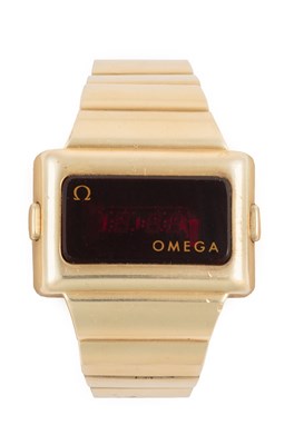Lot 2454 - Omega: A Plated LED Digital Display Wristwatch,...