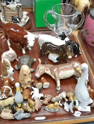 Lot 140 - A collection of Beswick and Wade including a crystal loving cup etc