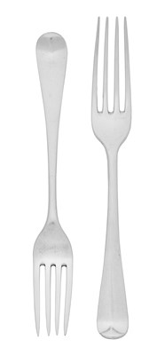 Lot 123 - A Set of Fourteen George III and Later Silver Dessert-Forks
