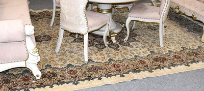 Lot 1123 - Kashan Carpet, the ivory ground of flowering...