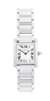 Lot 2151 - Cartier: A Lady's Stainless Steel Wristwatch,...