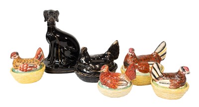 Lot 73 - A Staffordshire Pottery Egg Basket, late 19th...