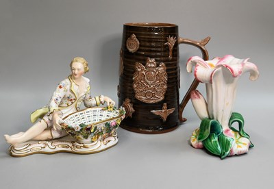 Lot 241 - A Meissen Style Porcelain Encrusted Figural...