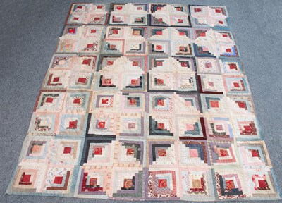 Lot 2125 - Mid 19th Century Log Cabin Pattern Patchwork...