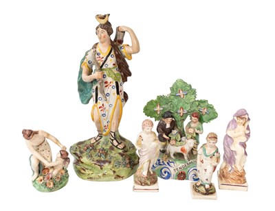 Lot 78 - A Staffordshire Pearlware Figure of Diana,...
