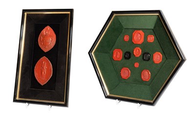 Lot 13 - Two Framed Sets of Wax Seals, late 18th/early...