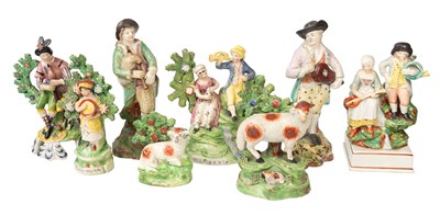 Lot 85 - A Staffordshire Pearlware "Village Group"...