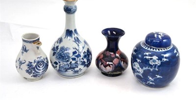 Lot 170 - Moorcroft vase, Chinese guglet and jug (a.f.) and a ginger jar