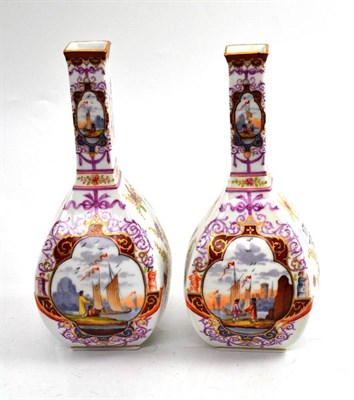 Lot 171 - A pair of Dresden vases