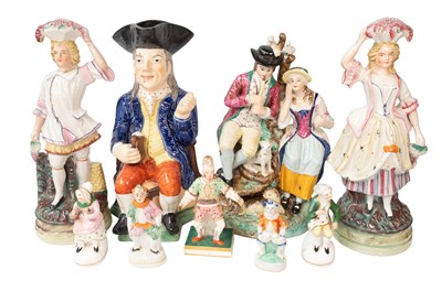Lot 100 - A Staffordshire Pottery "Thin Man" Toby Jug,...