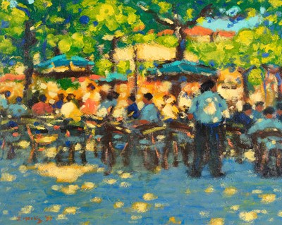 Lot 584 - John Mackie (b.1953) "The Square at St Jean de...