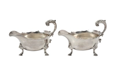Lot A Pair of George II Silver Sauceboats