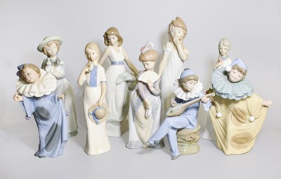Lot 281 - Nine Spanish Porcelain Figures, including one...