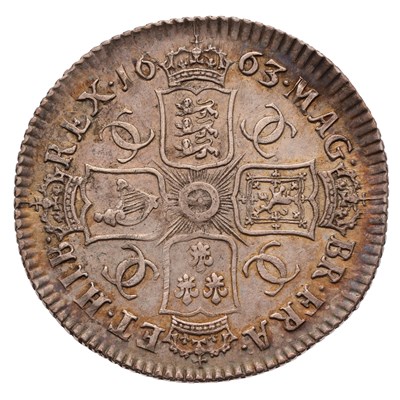 Lot 70 - Charles II, Shilling 1663, first bust variety,...