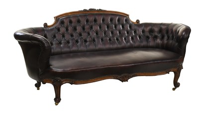 Lot 550 - A Victorian Carved Rosewood Three-Seater Sofa,...