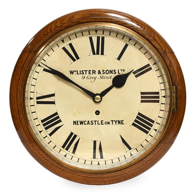 Lot 464 - An Oak Wall Timepiece, retailed by Wm Lister &...