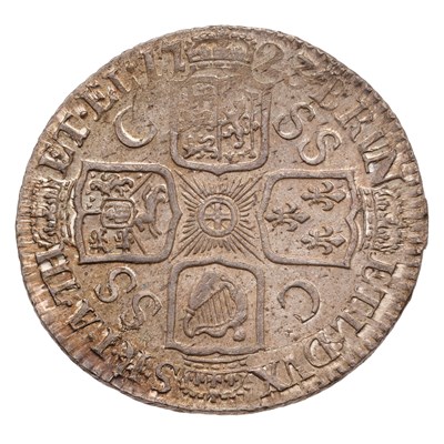 Lot 92 - George I, Shilling 1723, SSC in angles, first...