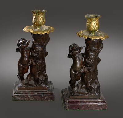 Lot 165 - French School (19th Century): A Pair Patinated-...