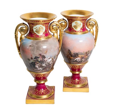 Lot 145 - A Pair of Meissen Porcelain Vases, late 19th...