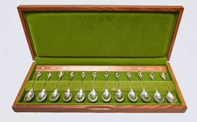 Lot 122 - A Cased Set of Twelve Elizabeth II Parcel-Gilt...