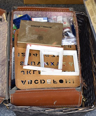 Lot 285 - A Basket of Fountain Pens, and artists' equipment