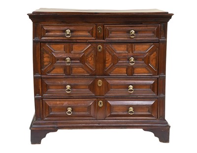Lot 502 - A William & Mary Elm Straight-Front Chest of...