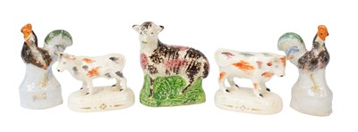 Lot 58 - A Prattware Model of a Sheep, circa 1820, with...
