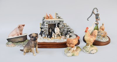 Lot 308 - Border Fine Arts Collie and Farmyard Models,...