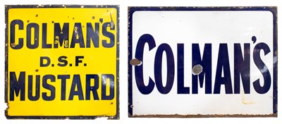 Lot 3077 - Colmans DFS Mustard Enamel Adverting Sign