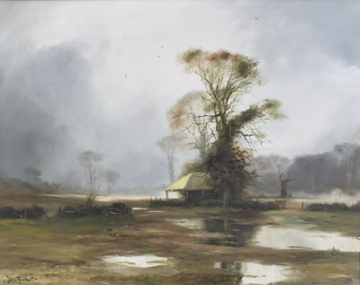 Lot 373A - John Trickett (b.1953) Winter landscape Signed,...