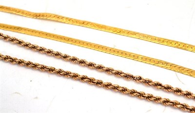 Lot 201 - Three assorted gold chains