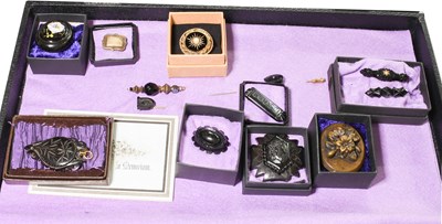 Lot 197 - A Collection of Mourning Jewellery, primarily...