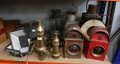 Lot 379 - Two Bronze Firehose Nozzles, one stamped...