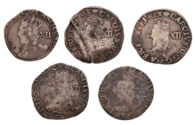 Lot 49 - Assorted Charles I Shillings, five in total,...