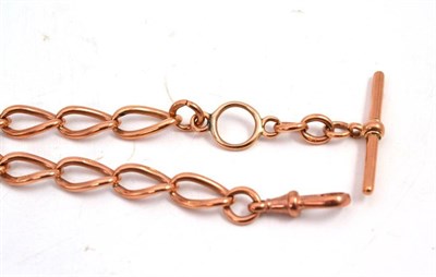 Lot 204 - A rose gold albert chain