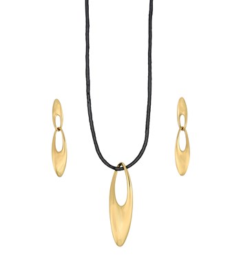 Lot 2295 - A Zephyr Pendant on Fabric Necklace and A Pair...