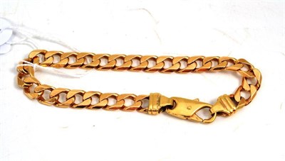 Lot 208 - A curb bracelet, catch stamped '375'