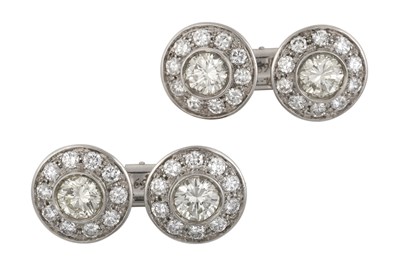 Lot 2080 - A Pair of Diamond Cufflinks the...