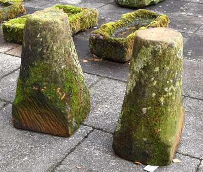 Lot 250 - Two Staddle Stone Bases, of typical tapering...