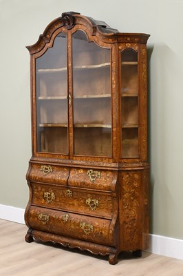 Lot 343 - A Dutch Walnut and Marquetry-Inlaid Display...