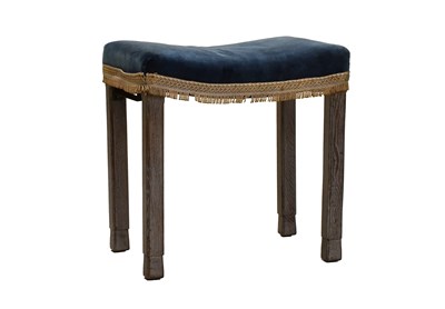 Lot 579 - A Limed-Oak and Velvet-Upholstered Stool from...