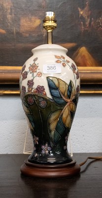 Lot 386 - A Modern Pottery Moorcroft Table Lamp, in the '...