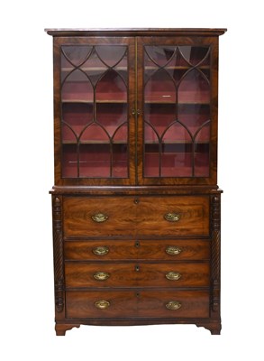 Lot 597 - A George IV Mahogany Secretaire Bookcase, 2nd...