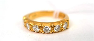 Lot 222 - An 18ct gold diamond half hoop ring, 0.75 carat approximately