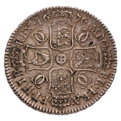 Lot 69 - Charles II, Halfcrown 1676, V.OCTAVO,...