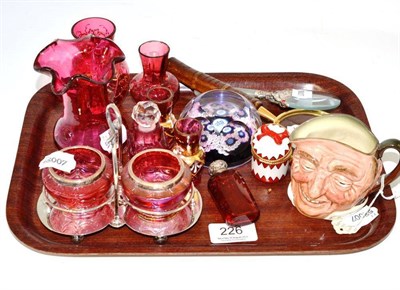 Lot 226 - Quantity of small cranberry glass items and sundry