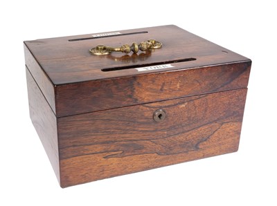 Lot 199 - An Early Victorian Rosewood Letter Box, circa...
